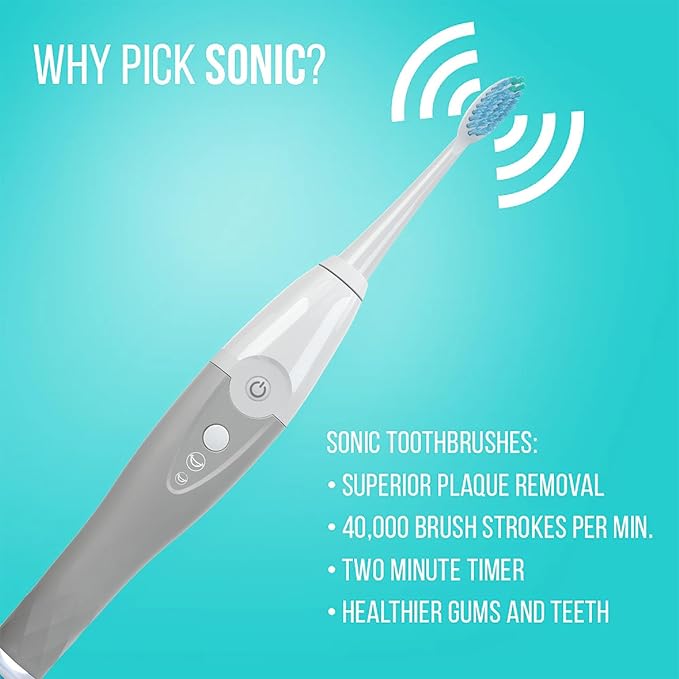 Tao Clean UV Sanitizing Sonic Toothbrush and Cleaning Station, Electric Toothbrush, Dual Speed Setting, London Fog