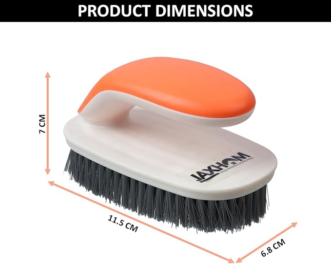 Laundry Scrub Brush Small Size with Handle - Multipurpose Cleaning Tool for Cloth Scrubbing, Bathroom, Sink, and More (1, Gray)