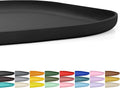 SMILOOL Waterproof Silicone Pet Food Mat with Raised Edge for Dog & Cat | 12" x 12" Non-Slip Small Pet Feeding Mats with Lip for Food & Water Bowl, Food Grade, Easy Cleaning, Black