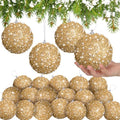Lyrow 24 Pcs 4" Christmas Ball, Champagne Gold