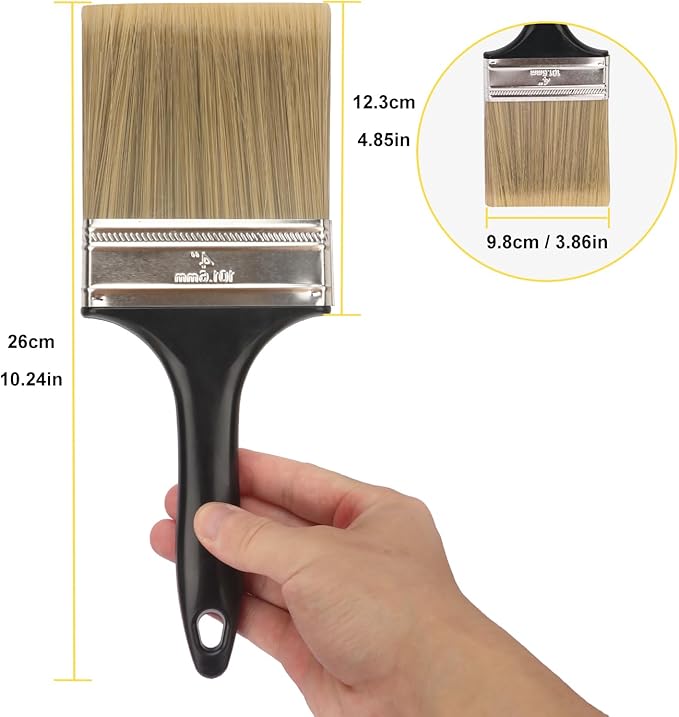 14 Pack 4 Inch Paint Brushes - A Professional Range of Wall Paint Brushes, Deck Paint Brush, and Chip Brushes - Perfect DIY Painting Tools for Your Home or Business KUKLIPJIM