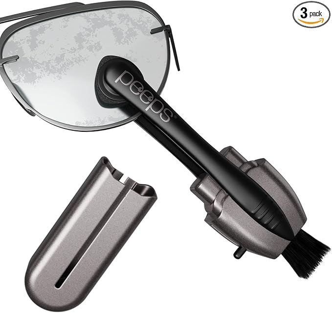 Peeps Glasses Cleaner - for Eyeglasses, Reading Glasses, and More - Lens Cleaner with Carbon Microfiber Tech-Electroplated Silver-1 Count (Pack of 1)