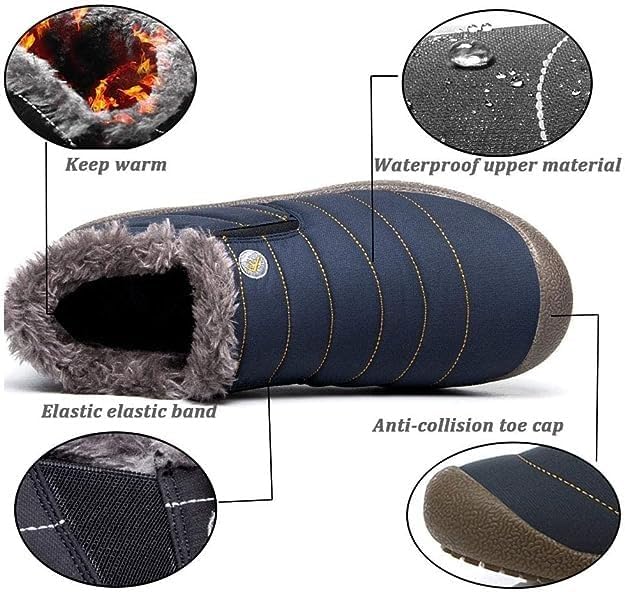 Eagsouni Womens Mens Snow Boots Winter Slip On Shoes