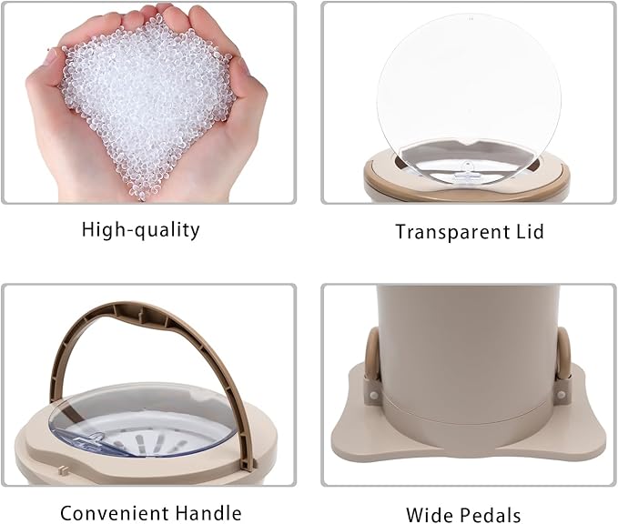 2.4Gal Manual Clothes Dryer Portable Mini Dryer for Clothes, Foot Powered Compact Spin Dryer Machine, Non Electric Laundry Dryer for RV, Camping, School, Apartment, Dorm (Khaki)