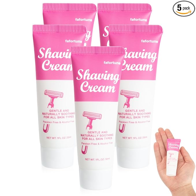Womens Shaving Cream Bulk Travel,1fl oz/30ml Shave Gel for Women,Care Dry Skin Womens Shave Gel for Travel Guests(Jasmine,Pack of 5)