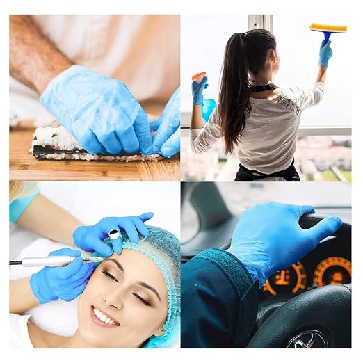 Jointown Basic Synmax Vinyl Exam Gloves Disposable Exam Gloves, 4 Mil, Blue, Latex & Powder Free, BMPF-3002