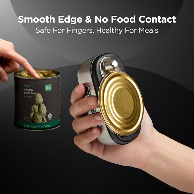 Kitchen Mama Orbit One Stainless Steel Rechargeable Electric Can Opener | Hands-free, USB-C Charging, Automatic Stop, Smooth Edge, Heavy Duty