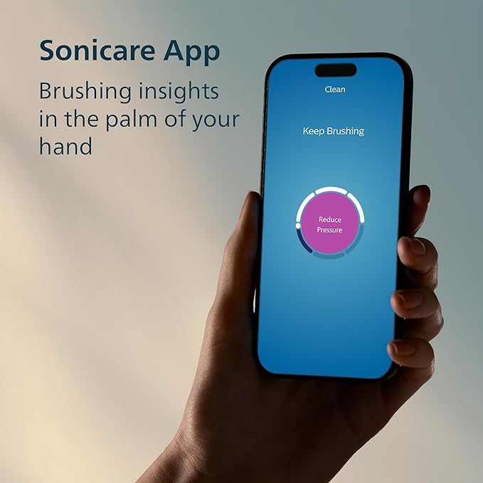 Philips Sonicare 6700 Series Electric Toothbrush, Pressure Sensor, 9 Brushing Settings, SmarTimer, BrushPacer, 21-Day Runtime, Travel Case, for Gum Health & Sensitive Teeth, Light Pink, HX7412/04