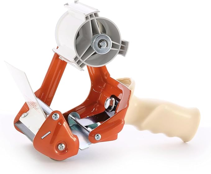 TAPEWELL Heavy Duty Metal Frame Packing Tape Dispenser Gun, 3 inch, Orange | Packing Tape Refills For Dispenser, Shipping Tape For Packing, Moving, Home & Office Use