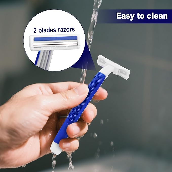 Disposable Razors in Bulk,razors individually wrapped bulk,Twin Blade Razors with Clear Safety Cap and Shaving Cream, Razors For Homeless, Hotel,Air Bnb,Shelter/Homeless/Travel(200 PCS)