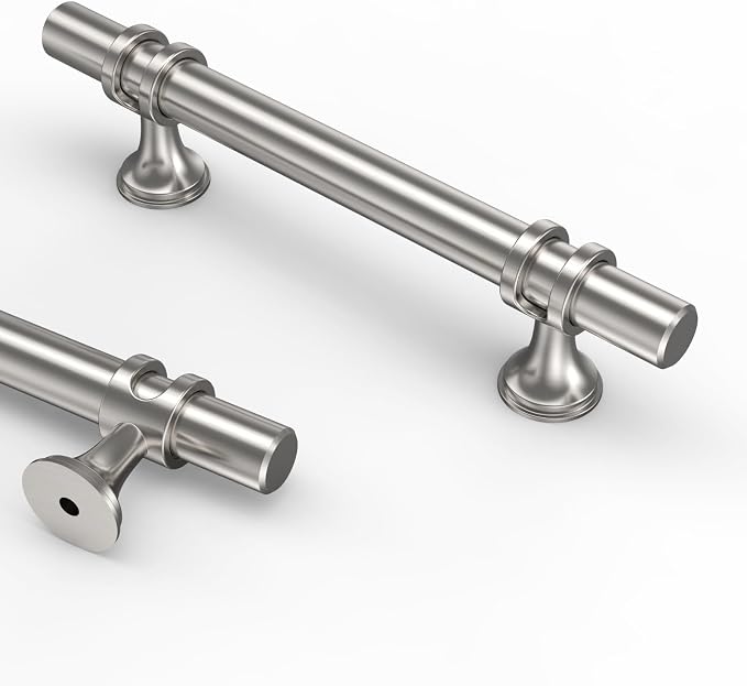 Asidrama 30 Pack 3.75 Inch(96mm) Brushed Nickel Cabinet Pulls Heavy-Duty Solid Kitchen Cabinet Handles Satin Nickel Drawer Hardware for Bathrooms Cupboard
