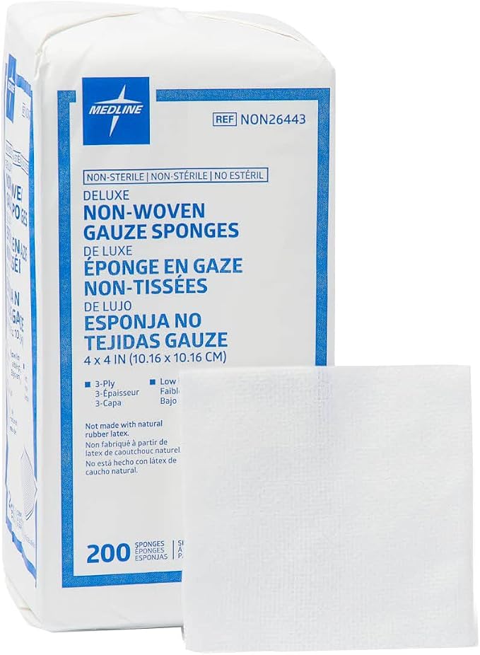 Medline Avant Deluxe Non-Sterile Gauze Sponge, 4" x 4", 3-Ply (Pack of 2000)