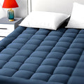 EASELAND Full Size Mattress Pad Pillow Top Mattress Cover Quilted Fitted Mattress Protector 8-21" Deep Pocket Cooling Mattress Topper (54x75 Inches, Dark Blue)