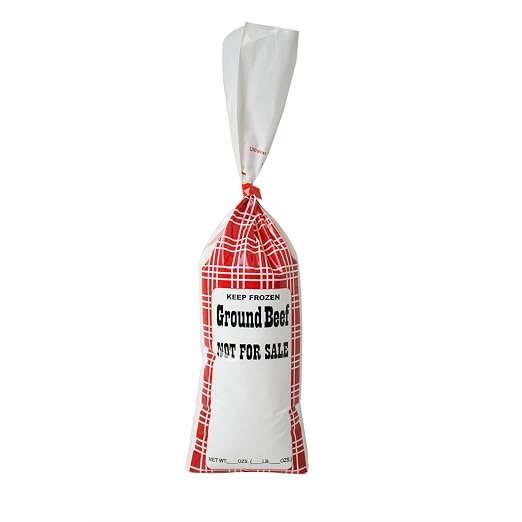 UltraSource Ground Beef Freezer Bags, 2 lb. "Not For Sale" (Pack of 1000), Red Plaid