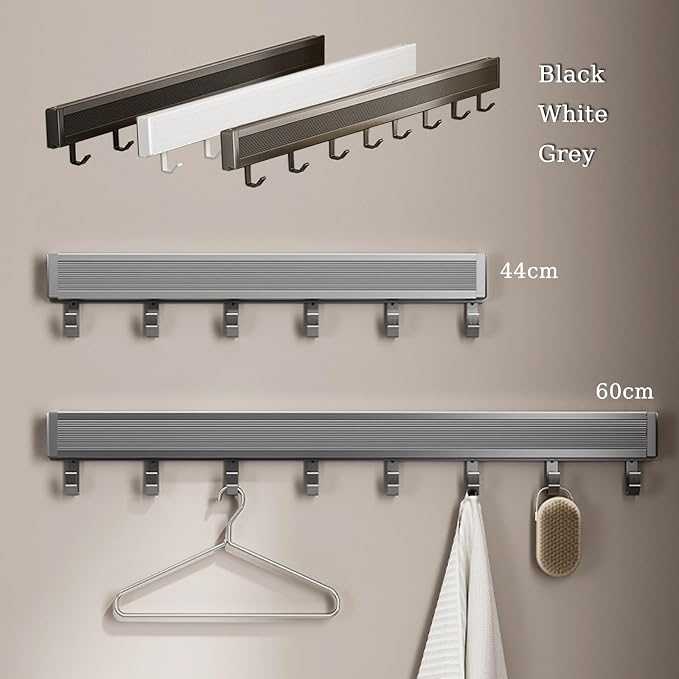 Space Saving Retractable Clothes Drying Net with 6 Hook, Collapsible Wall Mounted Hanger, Mesh Clothes Drying Rack Shelf Wall Mounted, Invisible Stretch Laundry Rack for Home Use(White,44cm)