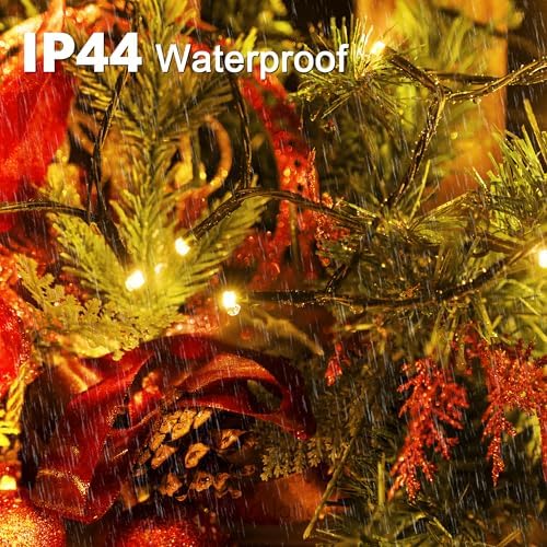 Christmas Lights Outdoor, Christmas Tree Lights Plug in, 8 Modes Twinkle String Light for Bedroom Wedding Party Ceiling Xmas Home Decorations 1200 LED(Warm White 394 FT)