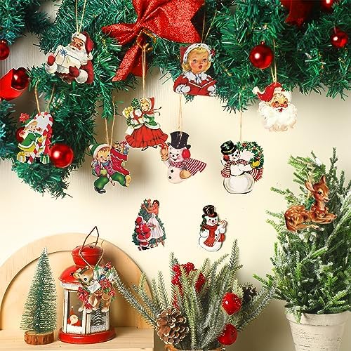 Huwena 36 Pcs Vintage Christmas Tree Ornaments, Classic, Vintage Color