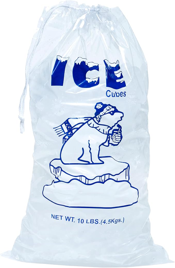 Infinite Pack 400 Pack Ice Bags 10 lb, Heavy-Duty Ice Bags with Drawstring(1.30 Mils Thickness)
