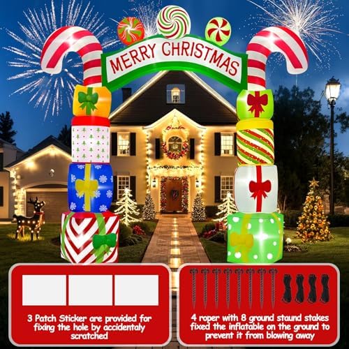 Kalolary 10FT Christmas Inflatable Archway Gift Boxes, Xmas Arch Inflatable