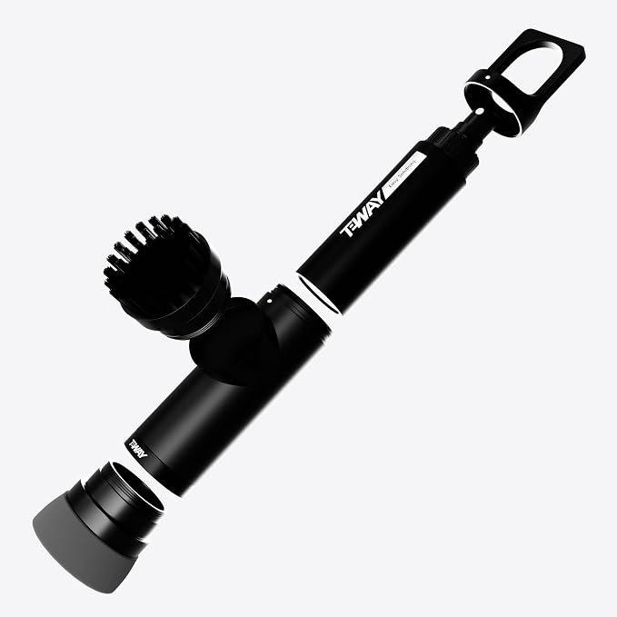 Golf Club Brush Cleaner with Water Spray Bottle and Sponge - Clean Golf Clubs Golf Balls Shoes All at Once - Heavy Duty - Golf Cleaning Device - Golf Accessories- USA Company (Matte Black)