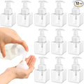 Domensi Foaming Soap Dispenser 8.5 oz Foam Pump Bottle Bulk Empty Travel Foaming Dispenser Refillable Hand Soap Plastic Pump Bottle Travel Clear Container for Bathroom Vanities(12 Pcs,White)