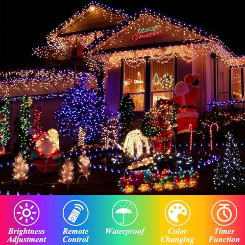 LitHome 204 LED Christmas Net Lights Outdoor Connectable, 9.8FT x 6.6FT