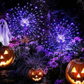 GIGALUMI 2 Pack Solar Firework Lights Outdoor, Halloween Decor, Purple