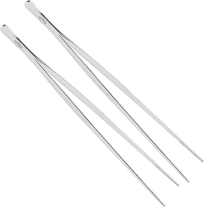 Küchenprofi 12-Inch Tweezer Tongs in 18/10 Stainless Steel, Pack of 2