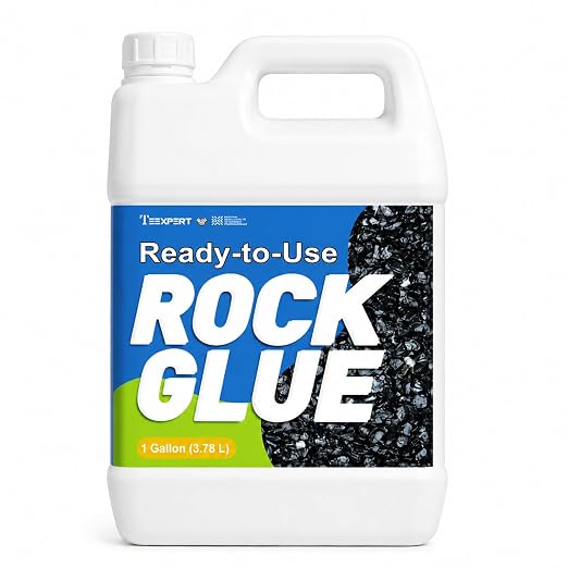 Teexpert 128oz Ready-to-Use Rock Glue for Landcasping, Clear Landscape Adhesive to Hold Pea Gravel, Pebbles and Small Stones in Place, Outdoor Gravel Glue for Pathways, Garden Bed