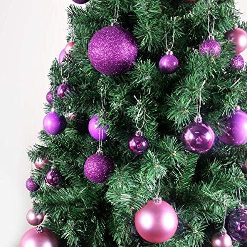 Iris Purple 3.2" Large Christmas Balls - Christmas Tree Decoration Ornaments Shatterproof Hanging Balls for Birthday Halloween Holiday Wedding Decorations Set of 24pcs