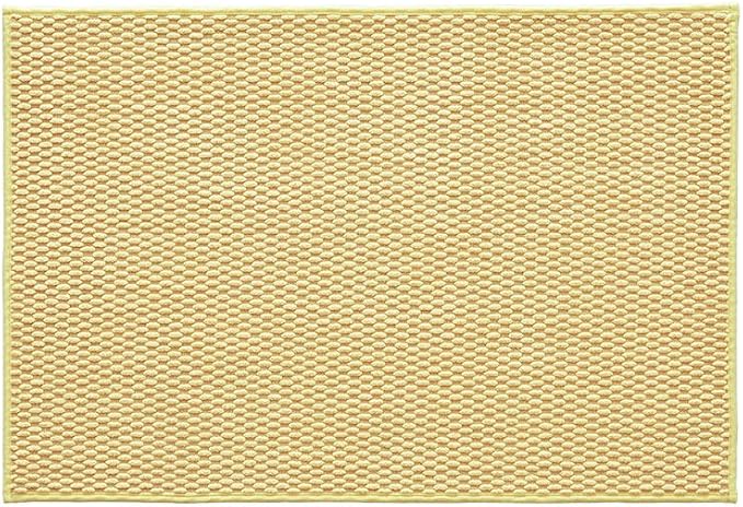 TYUU Bathroom Rugs Non Slip Washable, Super Absorbent Thin Bath Mat Quick Dry Low Pile Bathroom Rug, Yellow 24"x36"