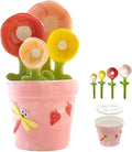 Ceramic Flower Measuring Spoons Set with Flowerpot Base, 2026 Decorative Cute Measuring Cups and Spoons Set with Holder for Dry and Wet Ingredients (Pink)