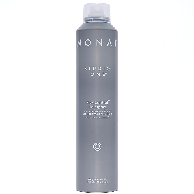 MONAT Studio One™ Flex Control Hairspray – Light to Medium Buildable Hold – Infused with REJUVENIQE® – Can be Used on Colored Hair – Fresh Smelling Scent – Style Memory for Humid Weather