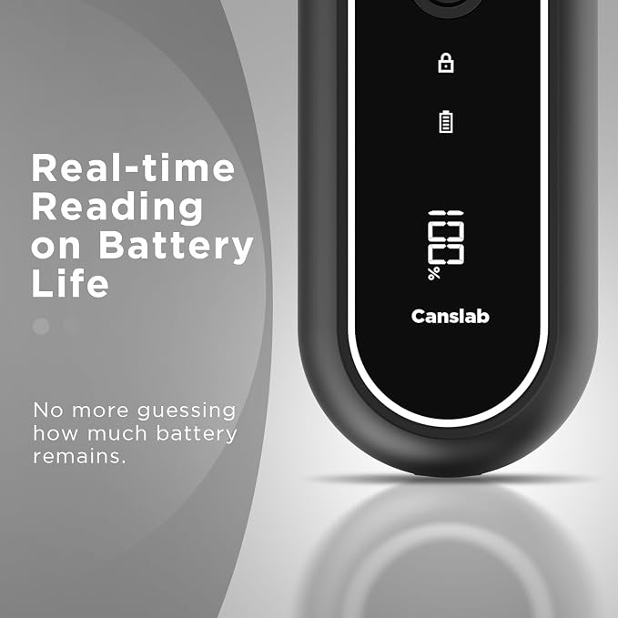 Canslab Turbo Rechargeable Electric Can Opener, LED Battery Life Display | Smart Auto Stop Can Opener for Seniors, Safe Touchable Smooth Edge, One Touch Hands-free Operation, Wall-mountable, Black