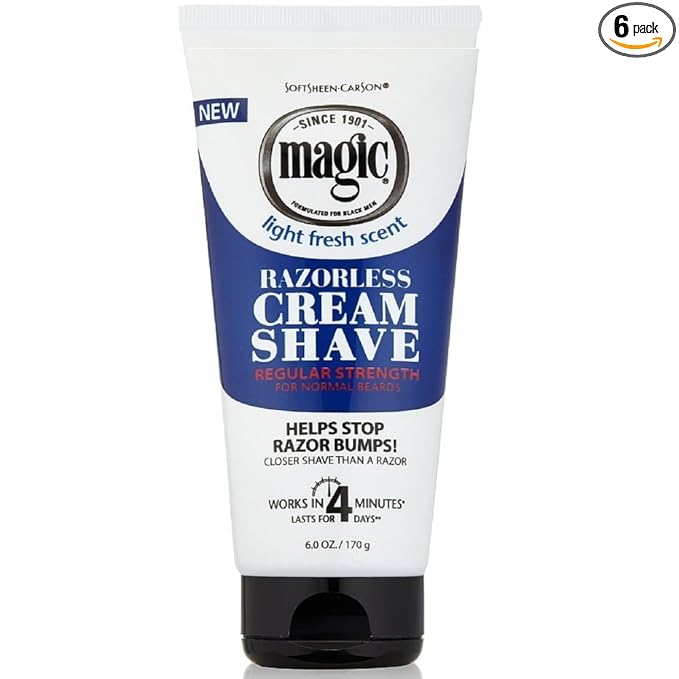 Magic Razorless Cream Shave Regular Strength 6 Ounce (177ml) (6 Pack)
