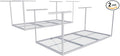FLEXIMOUNTS 3x6 Overhead Garage Ceiling Storage Rack, 2 Pack, White | 450lbs Weight Capacity, 22"-40" Adjustable Organization System, Heavy-Duty Metal Ceiling Racks, Classic Series
