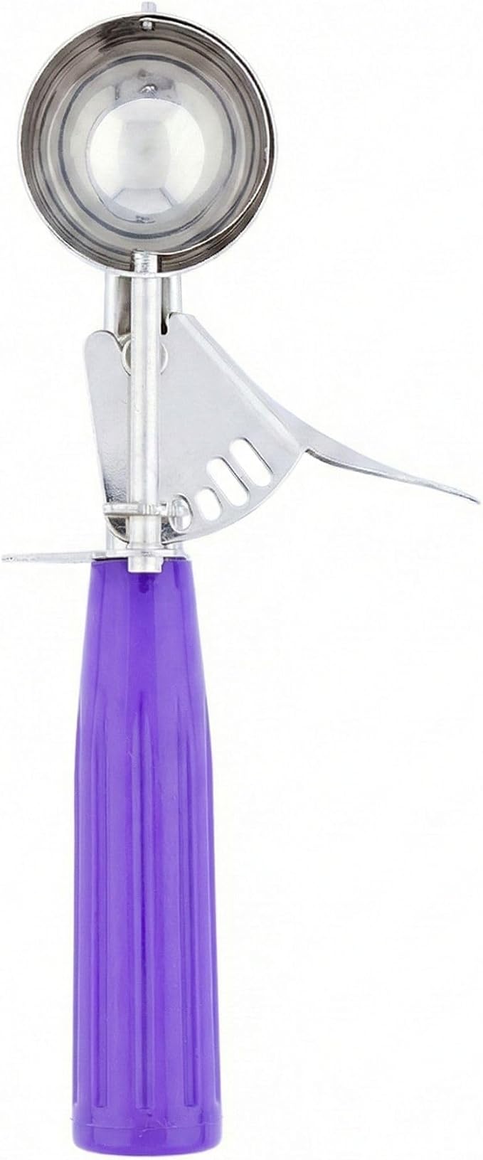 Restaurantware 0.8 Ounce Portion Scoop, 1 Trigger Release Stainless Steel Cookie Scoop - With Orchid Handle, Stainless Steel Disher, For Portion Control, Cookie Dough, Cupcake Batter, Or Ice Cream