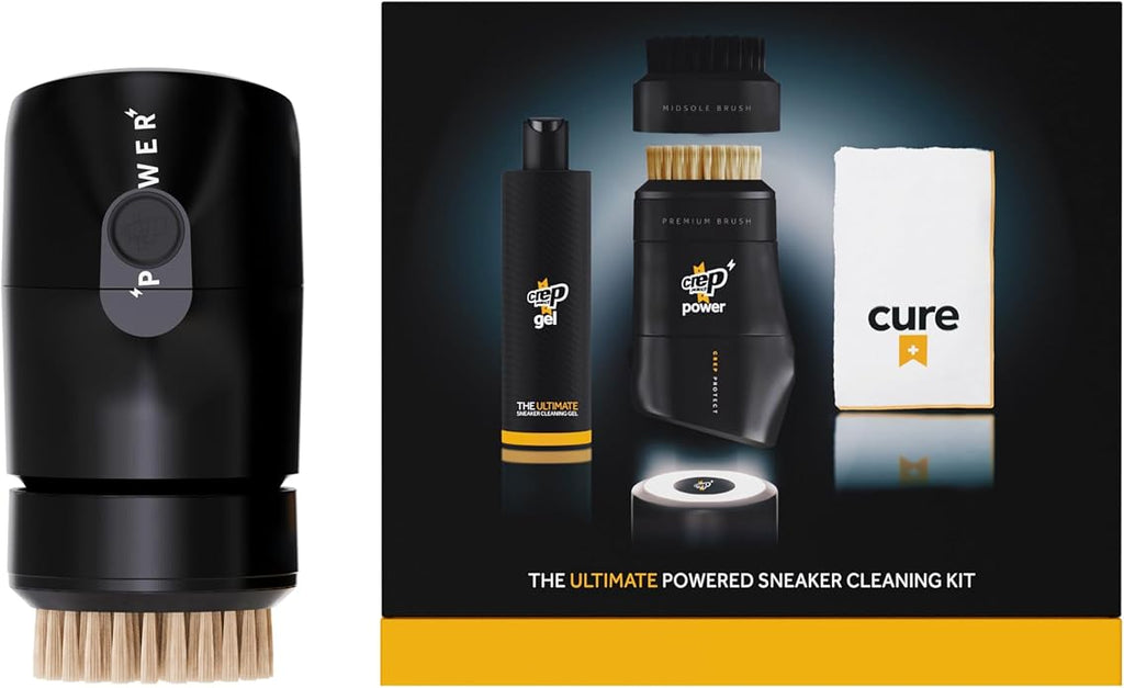 Crep Protect Power Shoe Cleaner – Rechargeable Electric Sneaker Cleaning Kit with Brush, Gel, Cloth & Type-C Cable – for White Shoes, Leather, Suede & Canvas