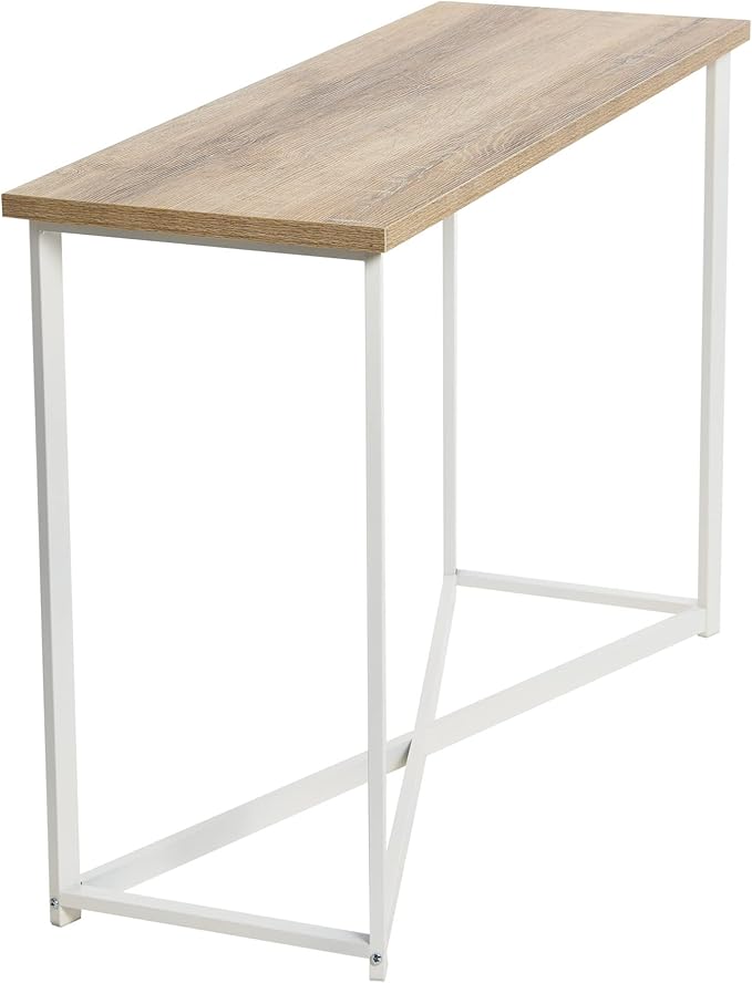 Household Essentials Coastal Oak & Iron Artisan Console Table