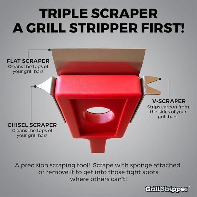 GRILL STRIPPER Bristle Free Grill Brush (Removable Sponge)