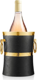 Gold Wine Chiller Bucket for Bottle 750ml White Wine Cooler, Insulated Champagne Beer Ice Chiller Keep Wine & Beverage Cold