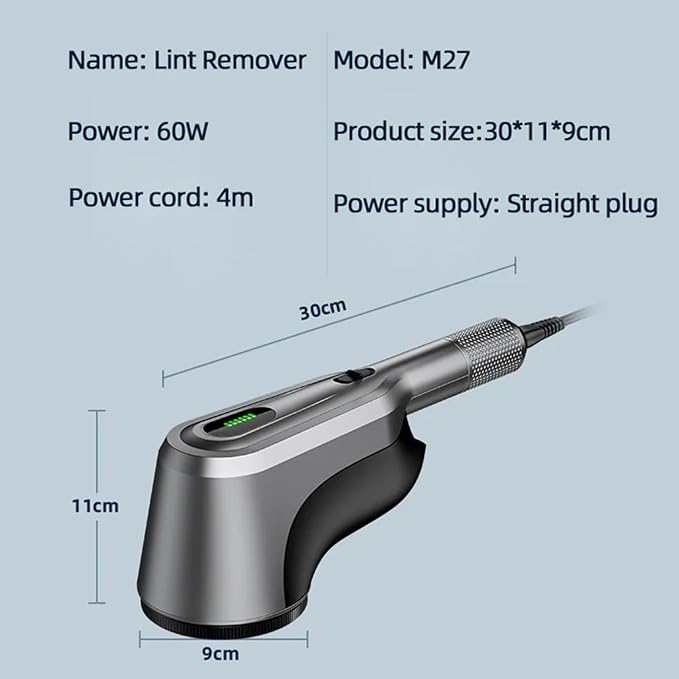 Fabric Shaver 60W Household Lint Remover Plug-in Clothes Ball Trimmer 2 Gears High Speed for Sweater Couch Carpet Garment Care and Lint Remover