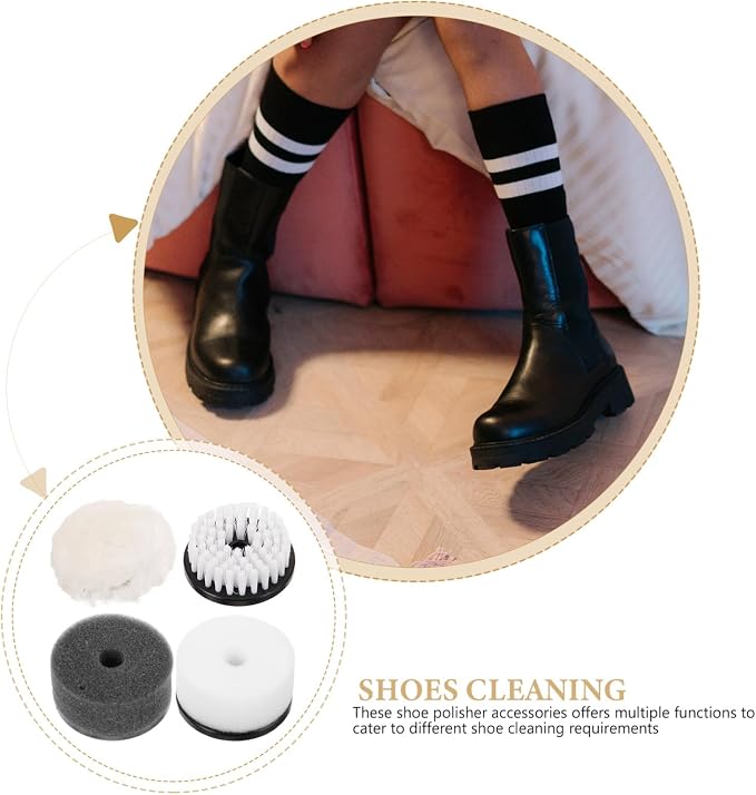 Veemoon 4pcs Shoe Cleaning Brush Set Suede and Boot Brushes for Polishing Dusting and Deep Cleaning for Sneakers and Leather Shoes
