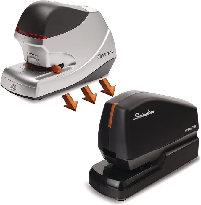 Swingline Optima 45 Electric Stapler, 45-Sheet Capacity, Silver