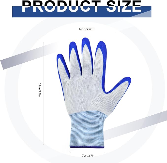 WHEATHUSK 144 Pairs Gardening Work Gloves Bulk for Men Women, Breathable Rubber Coated Garden Gloves for Construction, 9.1 Inch