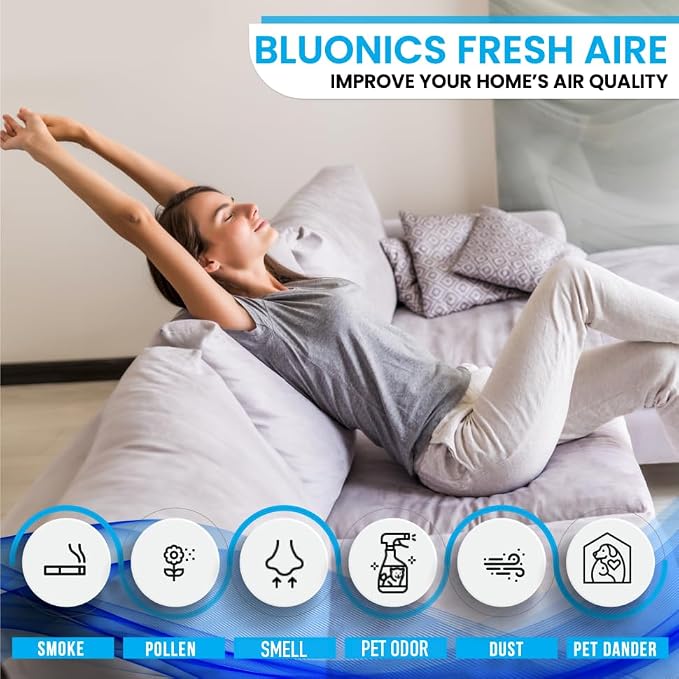 Bluonics Fresh Aire 2-Pack Water Air Washer, Water-Based Air Revitalizer & Room Freshener with 7-Color LED Night Light and Relaxing White Noise for Home, Bedroom, Office
