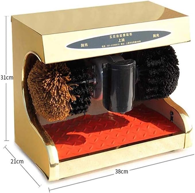 Shoe Polisher Machine Automatic Sensor Shoe Shine Kit Clean Brush | Automatic induction shoe polisher machine with 1400 rpm motor, titanium panel, and MDF body. Compact shoe shine machine