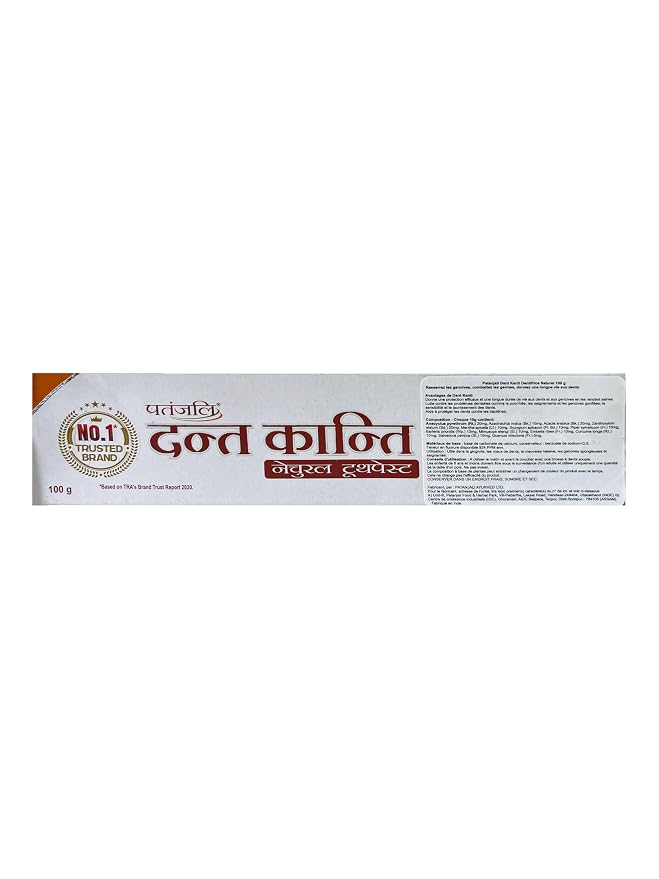 Patanjali Dant Kanti Natural Toothpaste 100gm / 3.38 fl oz - (Pack of 10)