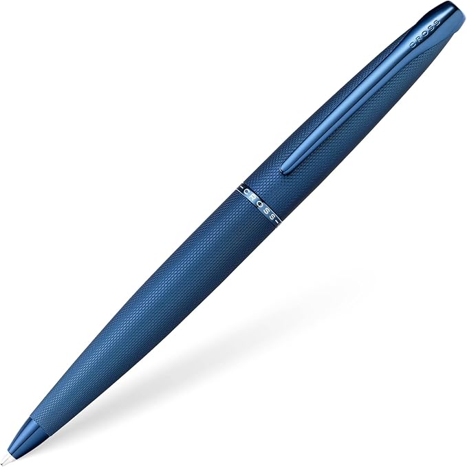 Cross ATX Sandblasted Dark Blue Ballpoint Pen - Refillable Pen for Smooth Writing - Black Ink - Comfortable Grip - Long-Lasting - Professional Office Supplies - Gift Box Included
