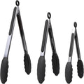 Kitchen Silicone Tongs for Cooking with Nonslip Silicone Tips, 600°F Heat Resistant Cooking Food Tong Set Heavy Duty Stainless Steel Handle for Baking Grilling Serving, 3 Pack (7" & 9" & 12")